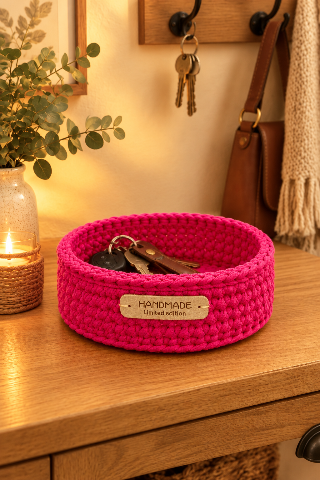 Luna fuchsia dans le décor d’entrée
