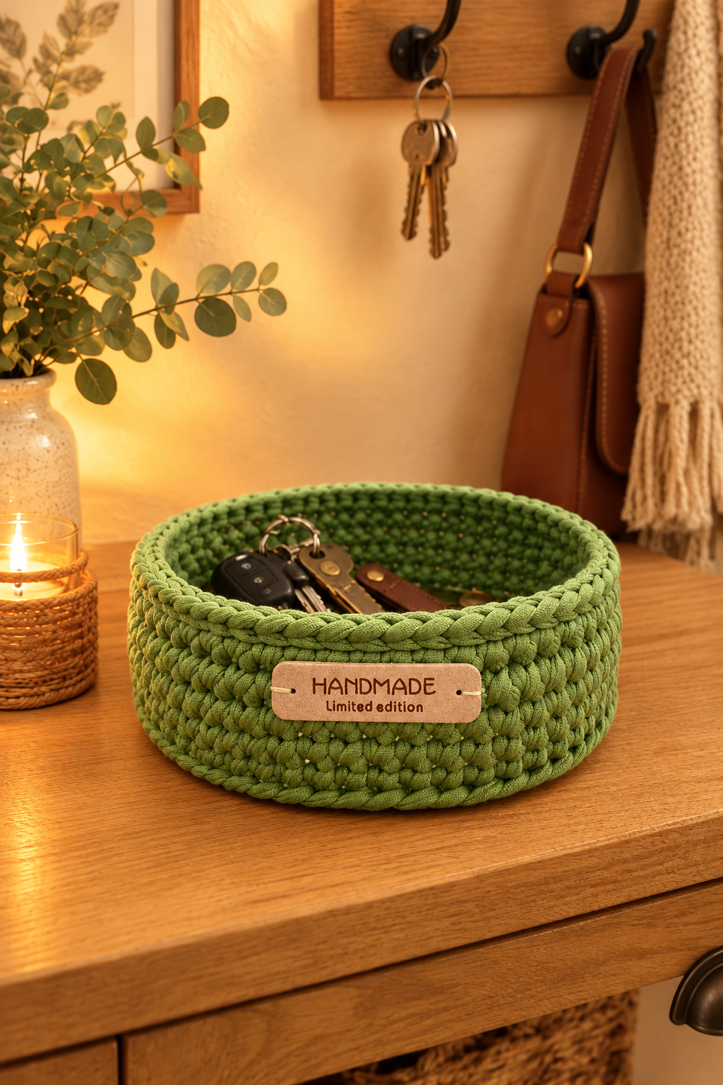 Luna vert olive dans le décor d’entrée